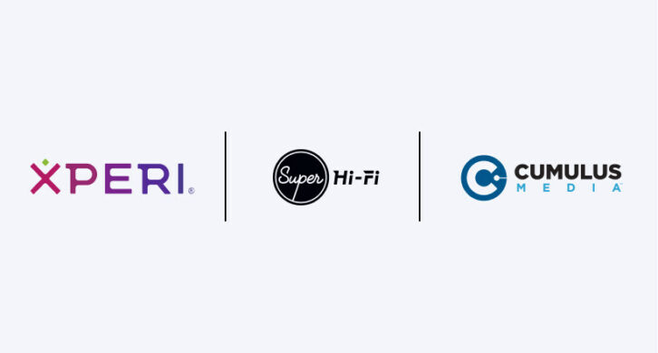 Logos of Xperi, Super Hi-Fi and Cumulus