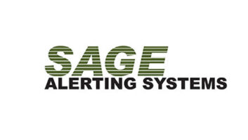 Logo of Sage Alerting Systems with the word Sage in green and black letters