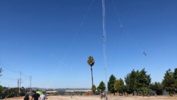 The completed 100-foot tower.