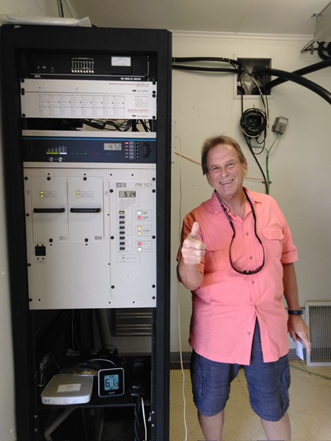 Sandefer with WLJS' current transmitter.
