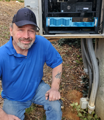 Dave Solomon with the new transmitter.