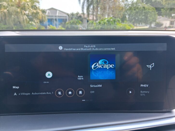 The home screen for KIA’s Sorento SX plug in hybrid.