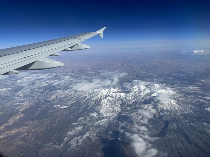 The Rocky Mountains from my flight window.
