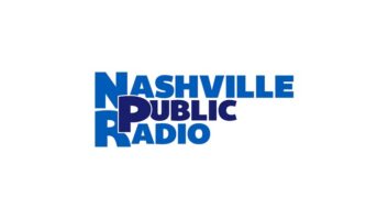 Logo of Nashville Public Radio, with the name in two shades of blue against a white background