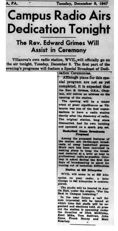 The Villanovan, Vol. 23. No. 8, December 9, 1947, from Villanova's Falvey Library