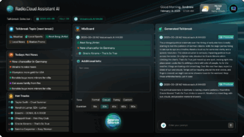 A mockup of Radio.Cloud's Assistant AI.