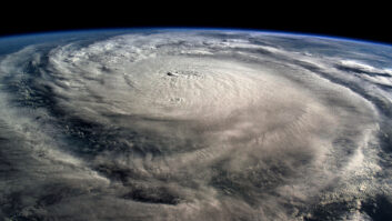IN SPACE - OCTOBER 8: (EDITOR’S NOTE: This Handout image was provided by a third-party organization and may not adhere to Getty Images’ editorial policy.) In this NASA handout, Hurricane Milton, a Category 5 storm at the time of this photograph, is pictured in the Gulf of Mexico off the coast of Yucatan Peninsula on October 8, 2024 seen from the International Space Station as it orbited 257 miles above.