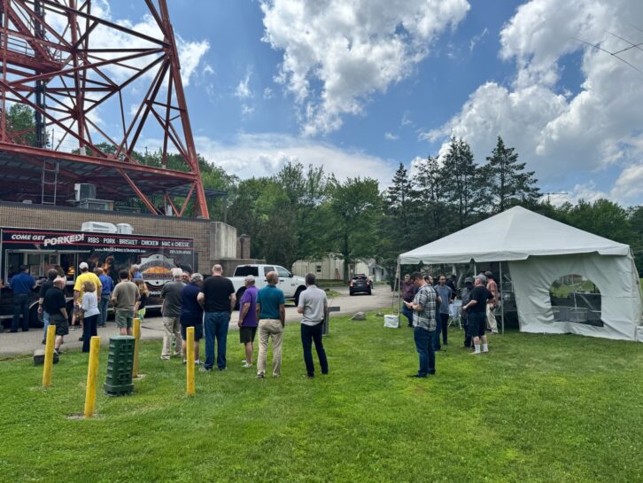 The SBE Chapter 15 picnic was held under the base of the historic Armstrong Tower.