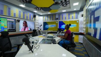 Host Martha Oundo hosts an interview in one of the new Radio 47 studios.