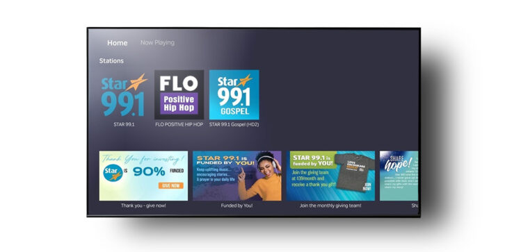 Pillar Media's four stations shown on its connected TV app through AIM.