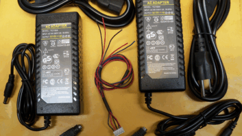 This project begins with the purchase of two power supply bricks. The necessary interconnect wiring and connectors are also pictured.