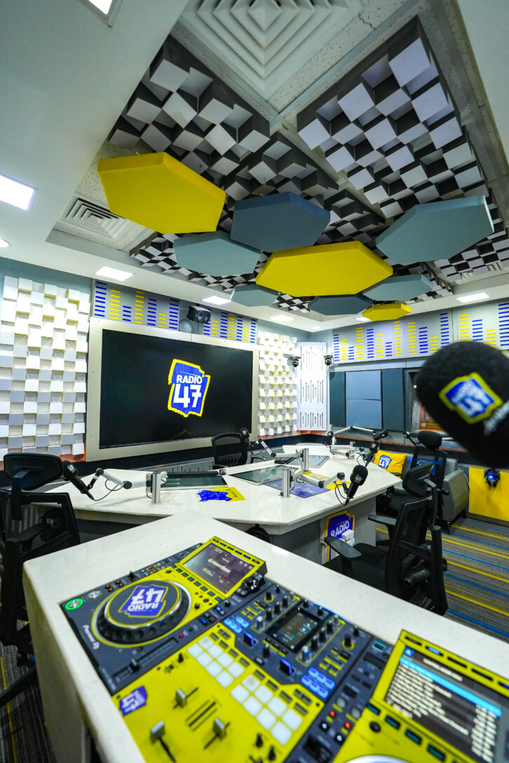 Inside the main Radio 47 Nairobi studio.