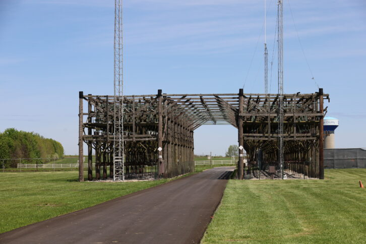 This manually operated crossbar switcher was part of the original wartime VOA operation and was still in use when the station went dark in 1994. It switched RF from the big transmitters to multiple antennas on the campus.