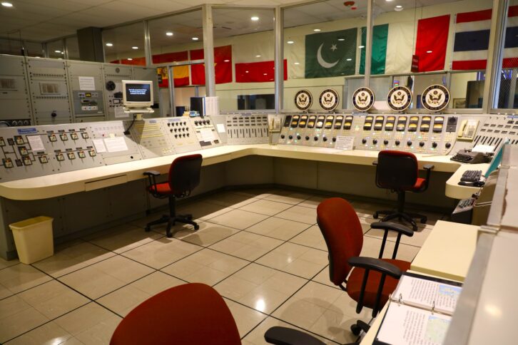 A very visible VOA “left-behind” is the station’s large control room, where programming from the organization’s studios was monitored and routed to an array of shortwave transmitters.