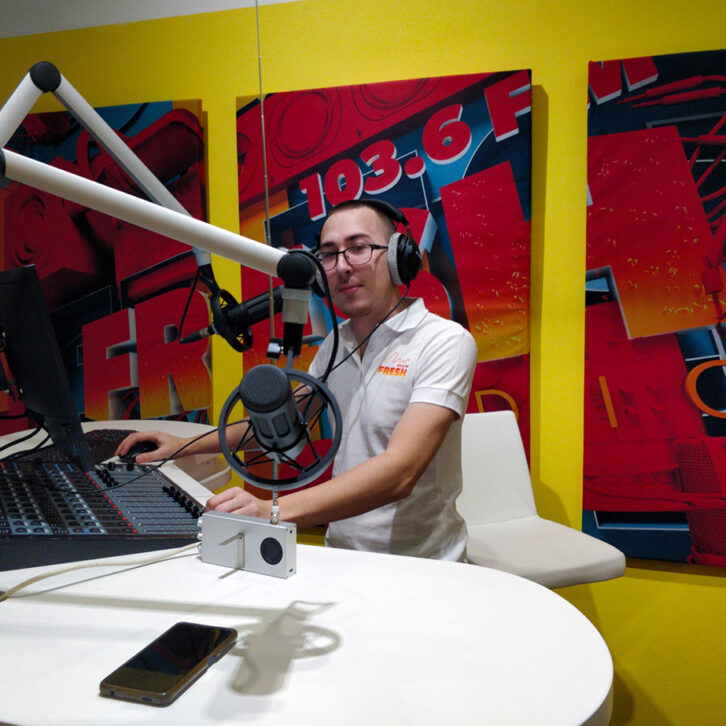 Marek Farkaš visits 103.6 FM Fresh Radio in Ostrava, Czech Republic.