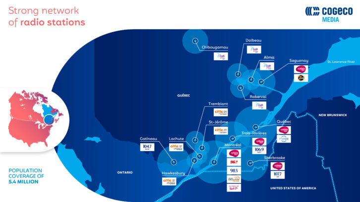 Cogeco's stations across Quebec.