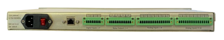 Ports on the rear of the EmPower Controller IO version.