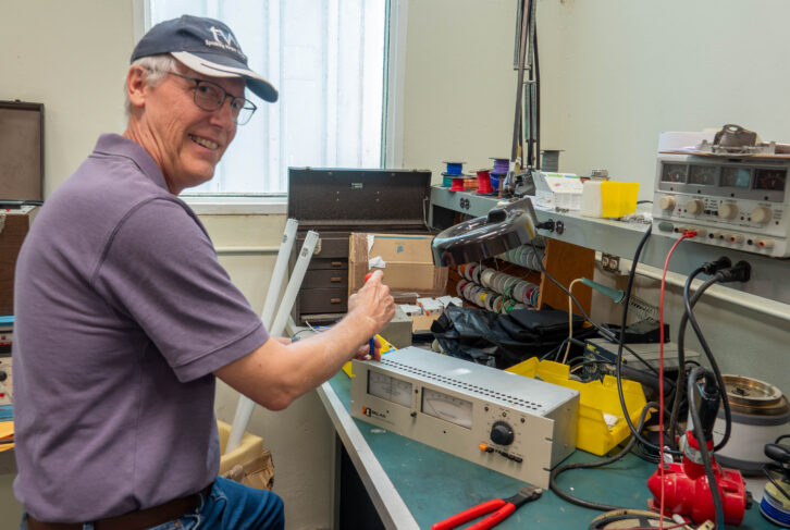 Fig. 6: Matt Folkert at the repair bench.