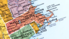 Map of Massachusetts State. Credit: Kajdi Szabolcs/Getty Images