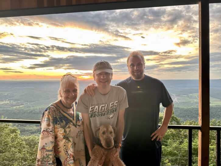 The Langans pose from our Mentone cabin.
