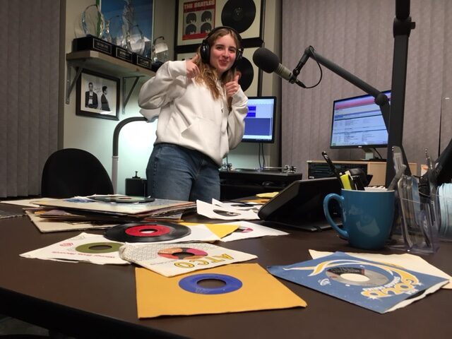 Host Eliza Martin participates in the 2025 vinylthon.