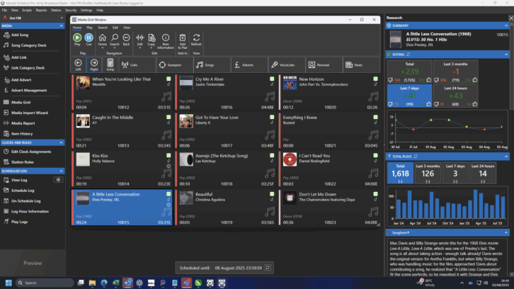 The Myriad Schedule Pro integrates directly with the Myriad Playout software.