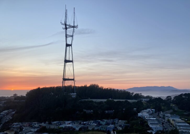  Sutro Tower at dusk, overlooking the city’s Twin Peaks neighborhood. Credit: Leonard Krubner