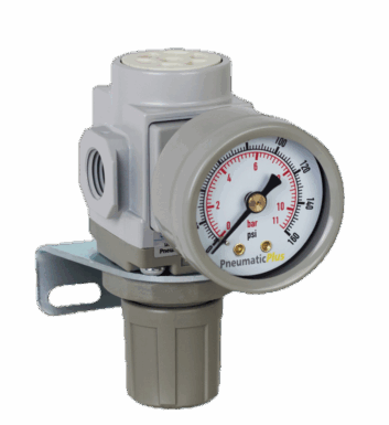 A $30 regulator from PneumaticPlus keeps nitrogen pressure where it should be.