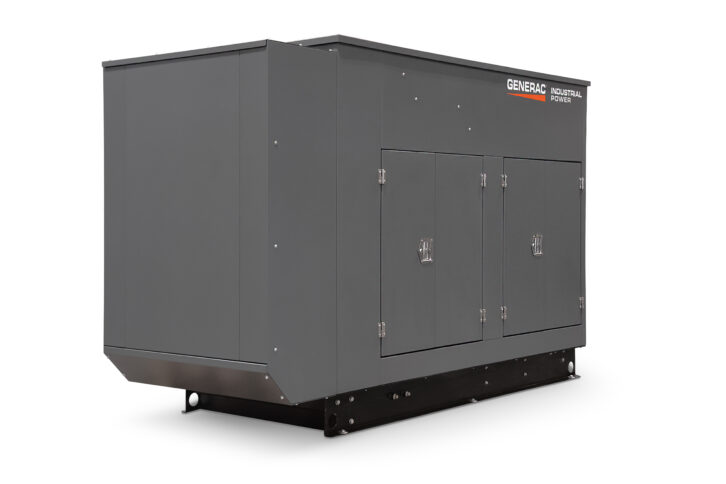 An industrial generator will stand ready to provide you with emergency backup power. Lockable access panels enhance security.