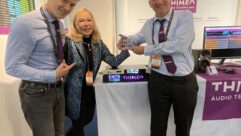 Thimeo's Tom Evers, Marianne Seidler and Hans Van Zutphen accepted the hardware for Angry Audio.