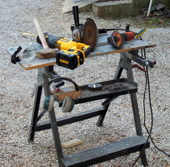 These tools were all used in the conversion. Especially the sledgehammer.