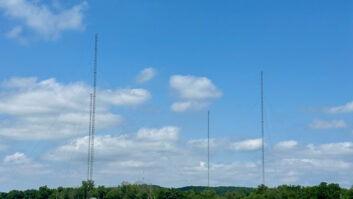 The four-tower array of 640 WWJZ(AM) in Mt. Holly, N.J.