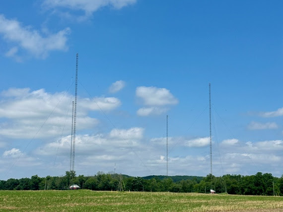 The four-tower array of 640 WWJZ(AM) in Mt. Holly, N.J.
