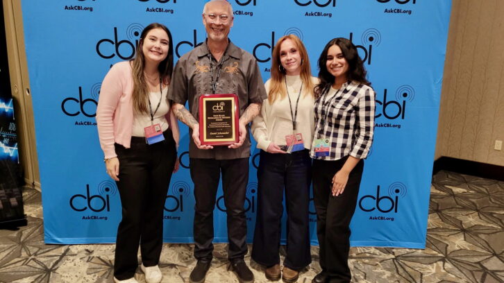 Emma Peters, News & Culture Director, Dan Schumacher, General Manager/Faculty Adviser, Lilly Nichols, Program Director, Aaliyah Hamilton, Program Director
