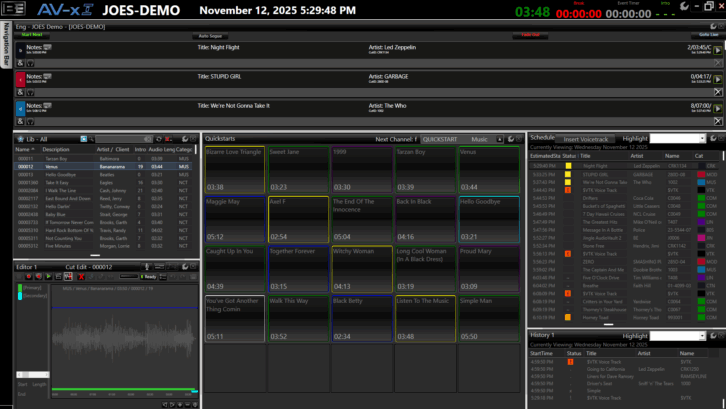 A screenshot of AudioVault with AV-x enabled