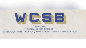 WCSB Radio Grahm Jr College 1970