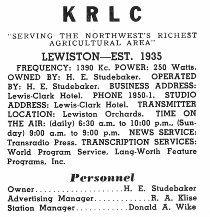 Credit: KRLC archives, as shown in Steven Branting's book, "Our Fruitful Dreams"