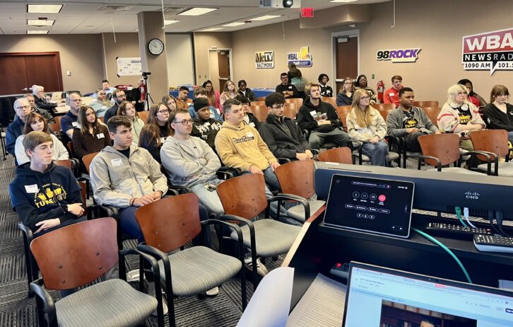 Students, young professionals and current engineers listen to a keynote presentation from Karl Kuhn at the Media Forward event. Credit: Fred Willard