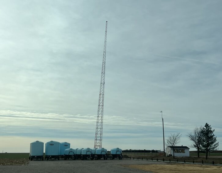 KLOE(AM)'s tower in Goodland, Kan. Credit: Kyle Bauer