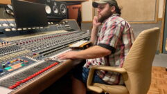 Gladding reviews mixes at the Hyde Street Studios in San Francisco in 2019.