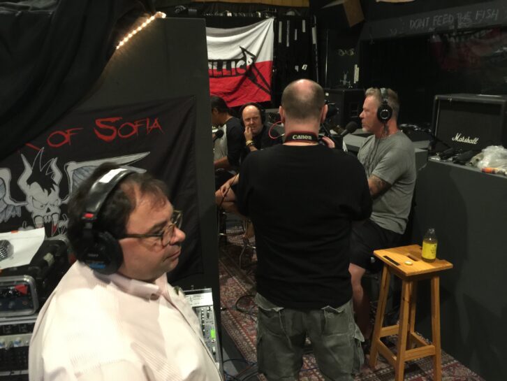 Bullett behind the curtain at the Metallica Club Recording Studios in San Rafael, Calif., in 2016. 