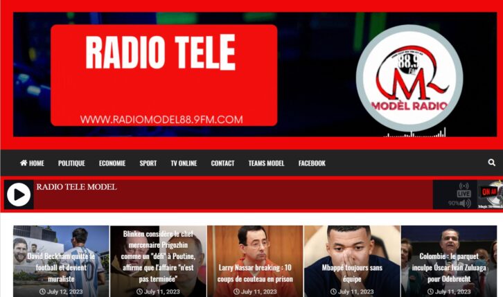 A web page banner for Radio Tele Model