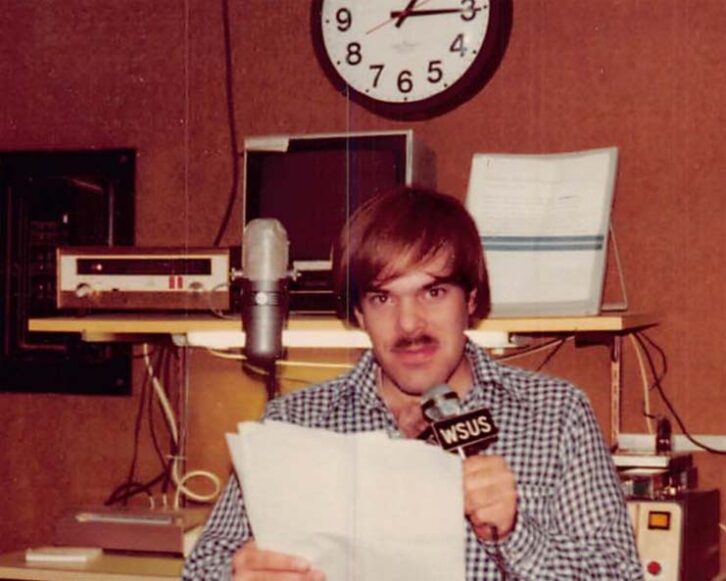 Jeff Detweiler in the WSUS production studio in 1981. 