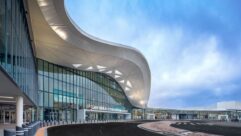 The renovated entrances to the Central and South Halls of the Las Vegas Convention Center
