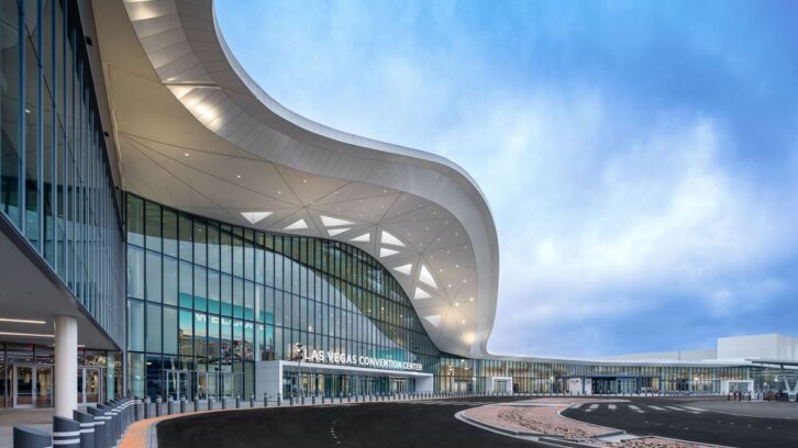 The renovated entrances to the Central and South Halls of the Las Vegas Convention Center