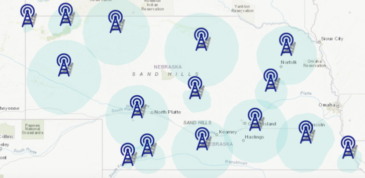 Existing FM affiliates of Nebraska Public Media, from the organization's website.