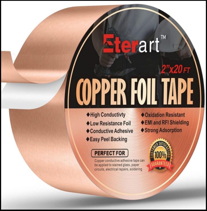 Copper foil tape with conductive adhesive from Eterart.