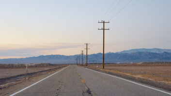 Road leading into the distance in the desert