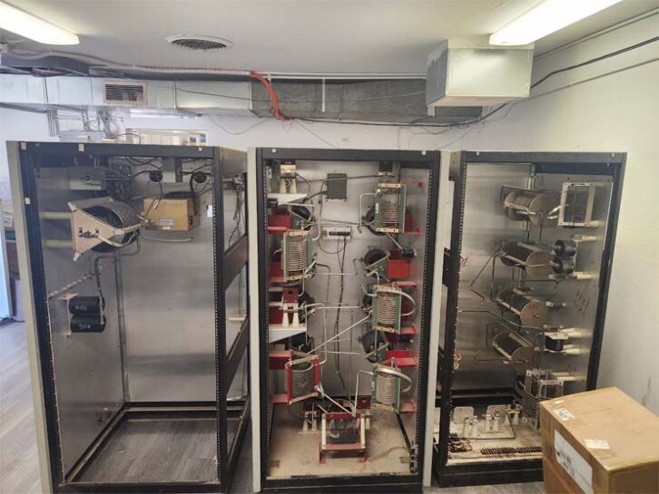 The phasor cabinets before parts were removed.