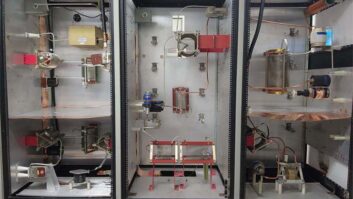 A rear view of the completed system.